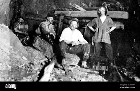 Negative - Kalgoorlie, Western Australia, circa 1910, Four miners ...