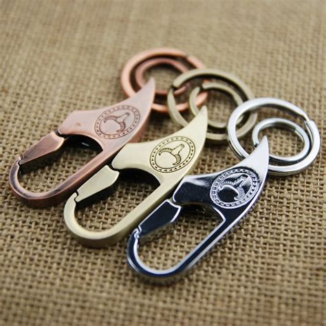 double loops carabiner keychain key ring wasit hanging key chain llaveros hombre high quality ...