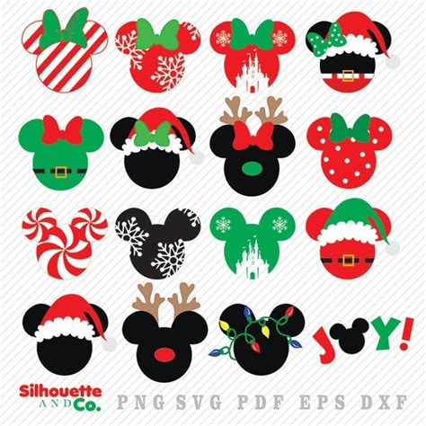 Mickey Christmas SVG DXF Mickey Christmas Clipart Mickey