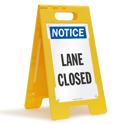 Lane Closed Standing Floor Standing Sign, SKU - SF-0329