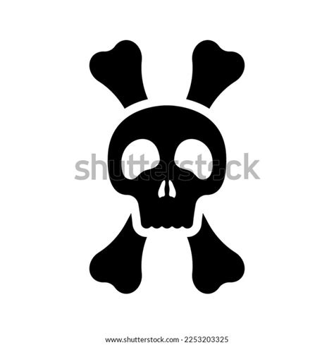 Skull Crossbones Icon Black Silhouette Vertical Stock Vector (Royalty ...