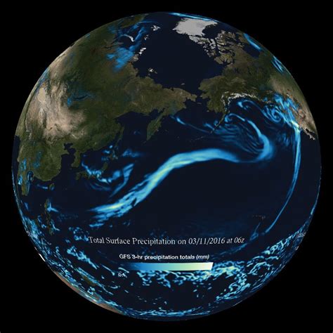 GFS Forecast Model: Precipitation - Real-time Dataset | Science On a Sphere