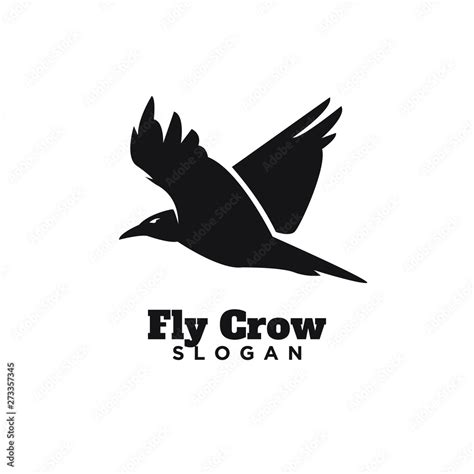 raven crow fly black color with isolated background logo icon design ...