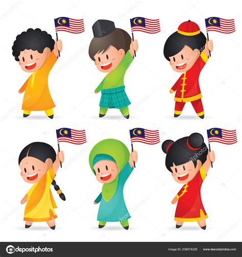 Malaysia National Independence Day Illustration Cute Cartoon Character ...