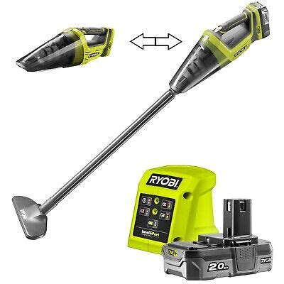 Ryobi 18V One+ Cordless Hand Vacuum Kit 2.0Ah Battery & Charger Stick Attachment | eBay