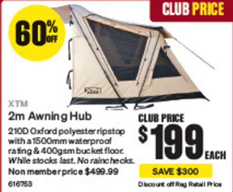 XTM 2m Awning Hub offer at SuperCheap Auto