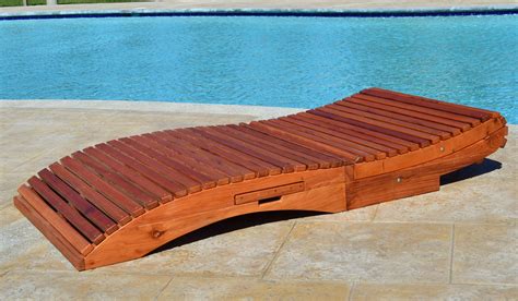 Curved Wooden Sun Lounger With a Smooth Wood Finish