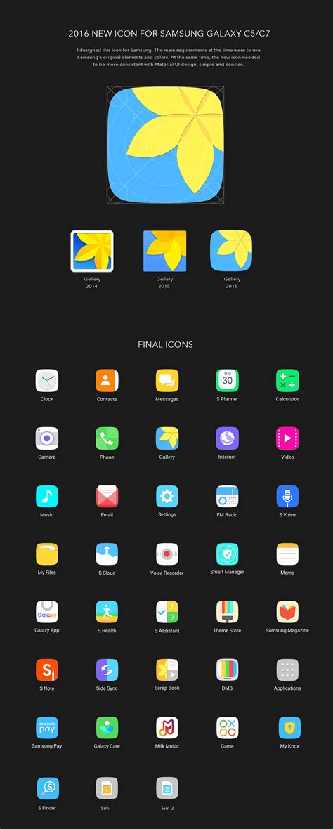 2016 Icons for Samsung Galaxy C5/C7/C9 on Behance