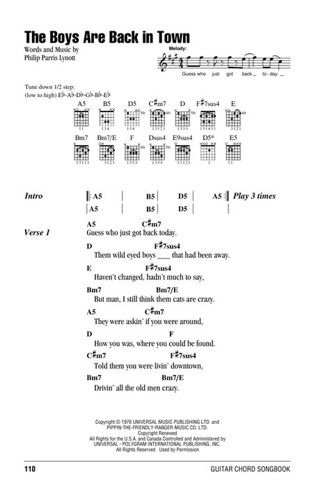 The Boys Are Back In Town by Thin Lizzy - Guitar Chords/Lyrics - Guitar Instructor