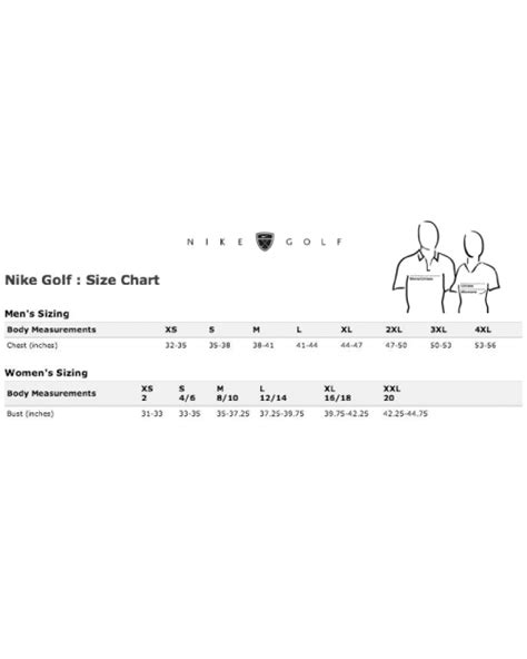 Nike-Golf-Size-Chart | H&L Team Sales