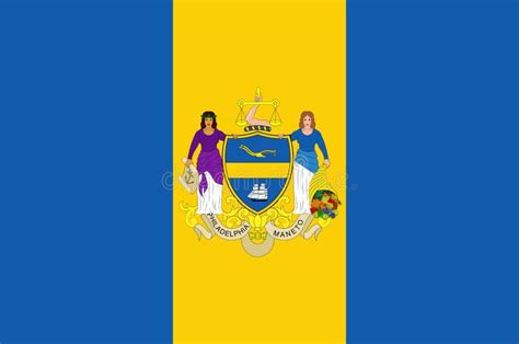 Flag Of Philadelphia City In Pennsylvania, USA Stock Illustration - Illustration of color, heart ...