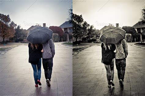 Couple with Umbrella Walking in the Rain | Design Panoply