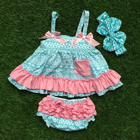 2016 girls boutique clothing sets infant girl clothes baby girls swing ...