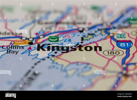 Kingston Ontario Canada shown on a road map or Geography map Stock Photo - Alamy