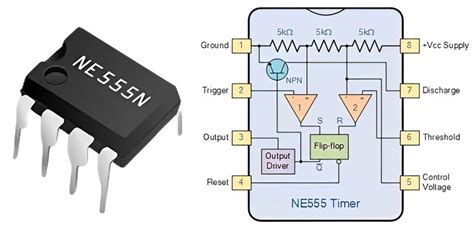 NE555N Timer: Pinout, Datasheet, and Schematic Diagram