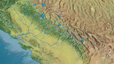 Sierra Nevada Topographic Map - Time Zones Map