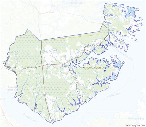 Map of Pamlico County, North Carolina - Thong Thai Real