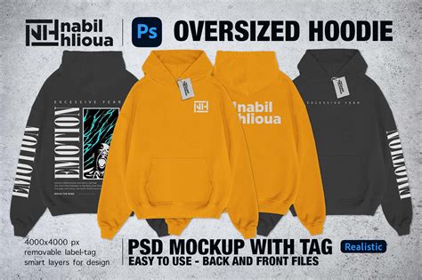 realistic oversize Hoodie PSD Mockup – MasterBundles