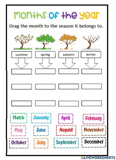 Months of the Year Season worksheet | English lessons for kids, Seasons worksheets, English ...