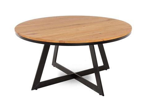 Round Rustic Oak Dining Table - Patrick - EZ Living Furniture