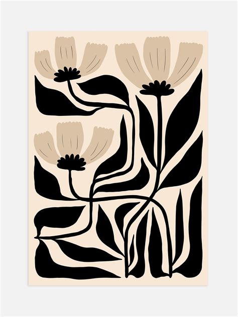 Black And Cream Flower Poster in 2023 | Art inspiration, Art prints ...