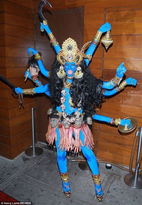 Beautiful in blue: Heidi Klum dressed up as the Hindu goddess Kali with ...