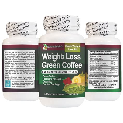 Natural Green Coffee Weight Loss Supplement | Whole Family Products