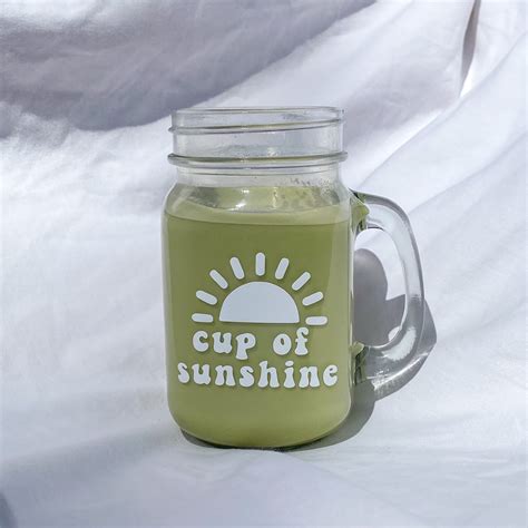 Cup of sunshine mug aesthetic mason jar mug aesthetic mug | Etsy