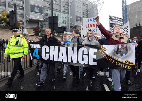 NEWCASTLE FANS PROTEST ST JAMES PARK NEWCASTLE ST JAMES PARK NEWCASTLE ...