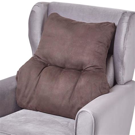 Lumbar Back Support Cushion 100% Cotton & Faux Suede for Armchair or ...