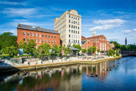 Historic Buildings Along the Providence River in Downtown Providence ...