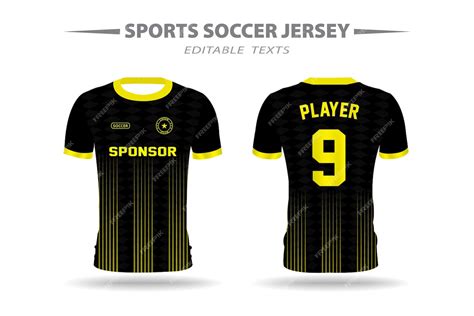 Premium Vector | Black and Yellow Soccer Football Jersey Design