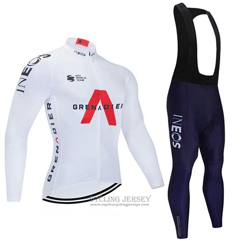 2021 Cycling Jersey Ineos Grenadiers White Long Sleeve And Bib Tight ...