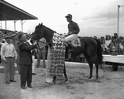 Citation - 1948 Triple Crown Winner (Jockey - Eddie Arcaro), 8x10 B&W ...