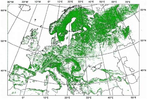 Forest map of Europe derived from visible ree ectances. | Download Scientific Diagram