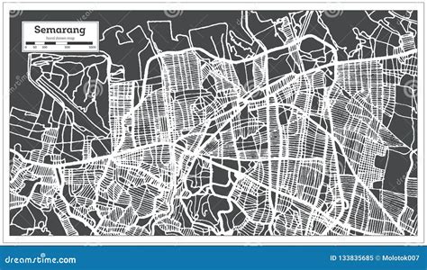 Semarang Indonesia City Map In Retro Style. Outline Map Cartoon Vector | CartoonDealer.com ...