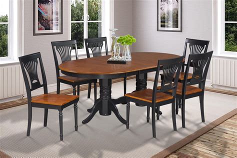 7 Piece Dining Room Set Table With A Butterfly Leaf And 6 Dining Chairs ...