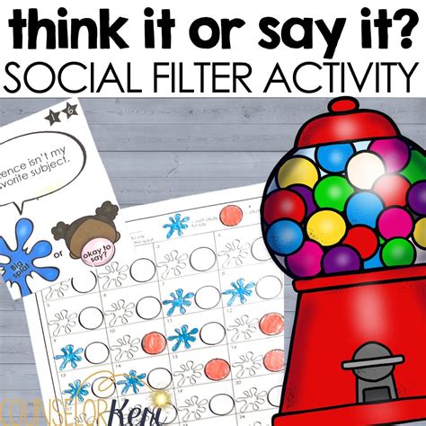 Think It or Say It Social Filter Digital Activity for Elementary School ...