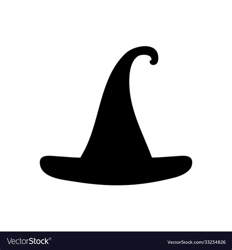 Witch hat icon silhouette style Royalty Free Vector Image