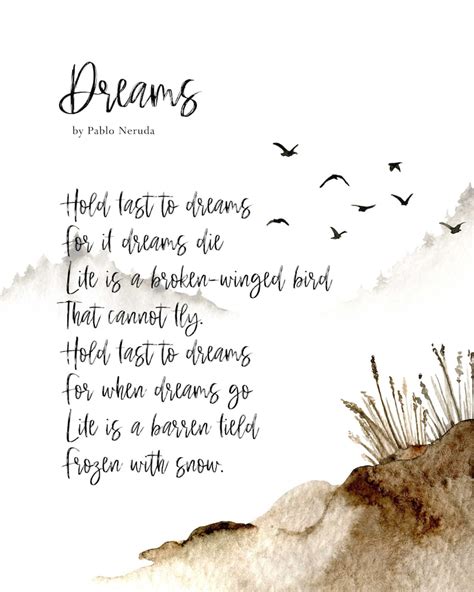 Dreams Poem by Langston Hughes Poetry Art Print Quote Bedroom - Etsy