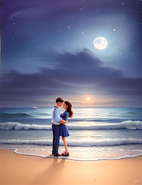 Premium AI Image | Love background Vector black silhouette of couple on the beach A couple in love