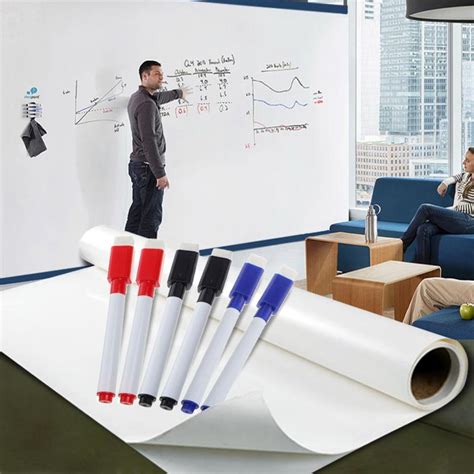 4M x 60cm DRY WIPE Removable Whiteboard Vinyl Wall Sticker Office Home ...