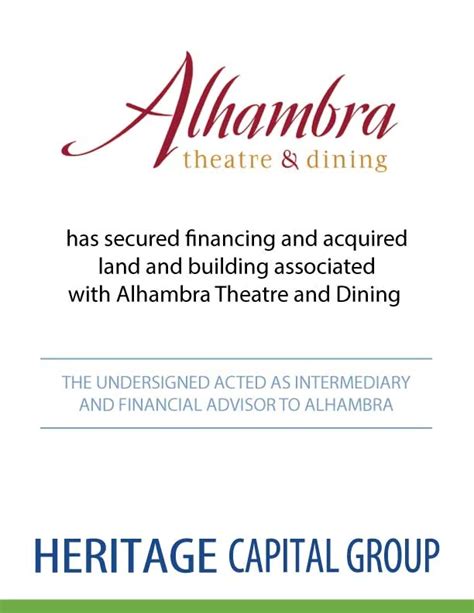 Alhambra Theatre & Dining – Heritage Capital Group