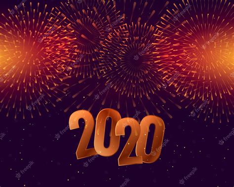 Free Vector | 2020 happy new year celebration with fireworks