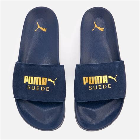 PUMA Men's Leadcat Suede Slide Sandals in Blue for Men - Lyst