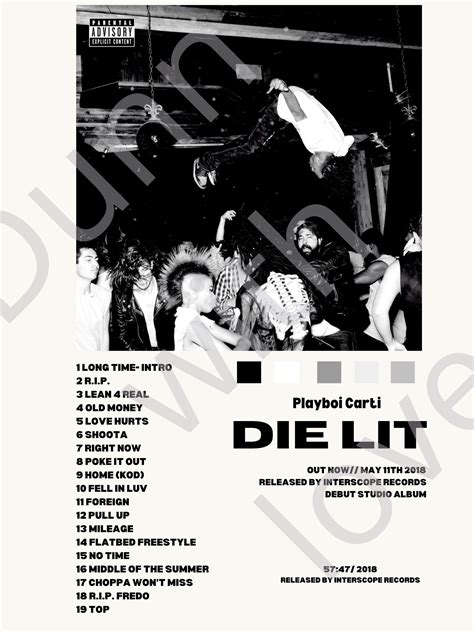 DIE LIT playboi Carti Album Cover Poster - Etsy Hong Kong