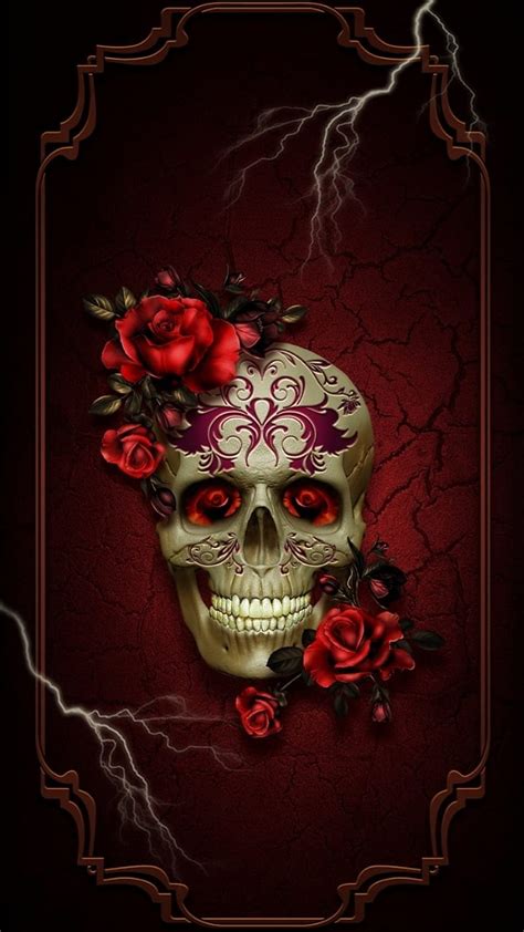 1080P free download | ROSE AND SKULL, skulls, magic, background, cool, roses, gothic, dark, HD ...