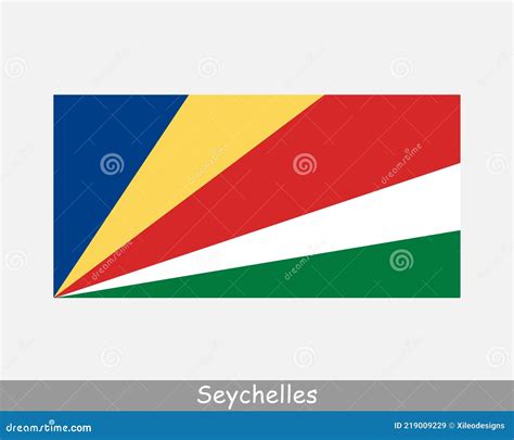 National Flag of Seychelles. Seychellois Country Flag. Republic of ...