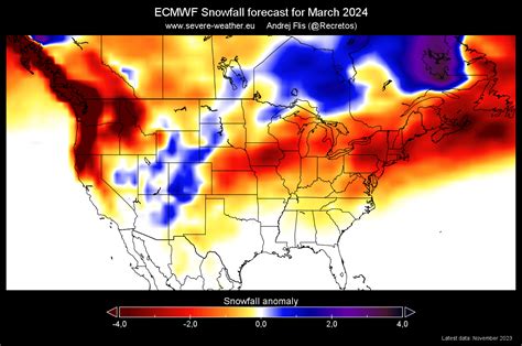 Latest Snowfall Predictions for Winter 2023/2024 show dramatic monthly ...