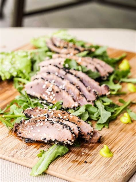 Sesame Crusted Seared Ahi Tuna with Asian Sauce {GF, DF}